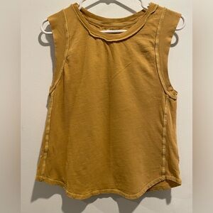 We the free kate tank tee size large in mustard yellow. So soft and comfy!